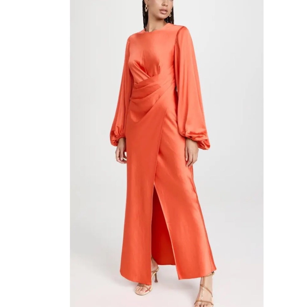 NWT SIGNIFICANT OTHER Lara Long  blouson Sleeve Rust Red Dress Size 6